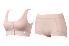 「Fleep」シンプルシリーズセット(前開きブラ＆深履きショーツ)【ソフトピンク／L】