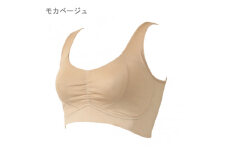「Fleep」おやすみブラ（ナイトブラ）【モカベージュ／L】【下着 コットン ブラジャー ソフトブラ   コットン  日本製  ノンワイヤー リラックスタイム 最適】