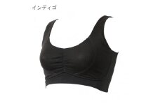 「Fleep」おやすみブラ（ナイトブラ）【インディゴ／L】【下着 コットン ブラジャー ソフトブラ   コットン  日本製  ノンワイヤー リラックスタイム 最適】