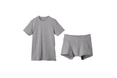「Fleep」 メンズセット(クルーネックTシャツ＆ボクサーパンツ)【L】