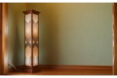 【卓越技能師の作品】組子の行灯（ 天然木 ：ケヤキ・ヒバ・スギ・ホウ） 【 和室 組子 くみこ 職人 LED 電球 アジアン アジアン照明 和風 ランプ インテリア 和モダン 】