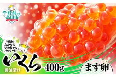 いくら醤油漬け ます卵 400g (小分け2パック)【  いくら イクラ 鱒 マス マスいくら 鱒いくら マス卵 鱒卵 小分け 冷凍 たかたのゆめちゃん パッケージ 】RT1939