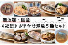 福袋 国産・無添加 おまかせ 煮魚 5種セット 【 魚 煮付け おかず おつまみ 詰め合わせ 冷凍 温めるだけ 陸前高田市 手軽 どれが届くかお楽しみ 】RT1880