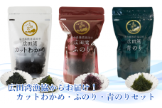 広田湾漁協からお届け！カットわかめ・ふのり・青のりセット