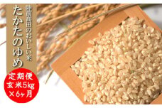 【6ヶ月定期便】令和6年産 〈 品種：たかたのゆめ 〉 玄米 5kg×6ヶ月お届け 【 オリジナル ブランド米 冷めてもおいしい お弁当 おにぎり ギフト 】