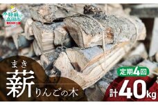 4回定期便【 強火力 】 リンゴの薪 10kg 乾燥薪 〈 目安 : 10～15本 〉【 りんご 林檎 薪 キャンプ 薪ストーブ 岩手 陸前高田 】WOOD STOCK Dan
