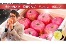 【予約生産】プレミアム 気仙杉の木箱入り 特選 サンふじ 9個入 【 高級 ギフト 贈答品 りんご 林檎 旬 岩手 陸前高田 】 2025年12月上旬以降発送予定 RT2544