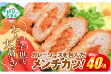 コク旨！ カレー包みメンチカツ 60g×40個 合計2.4kg 【 サクサク お惣菜 カレー メンチカツ 国産 鶏肉 使用 人気 おすすめ 】 RT2491