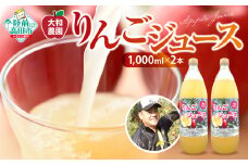 りんごジュース 100% ストレート ぎゅーっと搾ったりんごジュース 1000ml × 2本 【大和農園】 【 ふじ ジョナゴールド 完熟 新鮮 りんご 濃厚 飲料 ギフト プレゼント 贈答品 】RT2288-12
