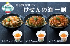 【お試し/特別価格】ご飯に合う 海鮮丼の具 けせんの海 一膳 3種セット 〈ほたていくらめかぶ / いくらめかぶ / いくら松前漬 〉【 今日の逸品 ご飯のお供 おつまみ カップ 小分け 海鮮 】RT2797