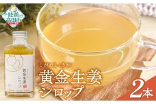 【黄金生姜使用】 黄金生姜シロップ 200ml×2本 【 数量限定 ショウガ シロップ 調味料 濃厚 おためし 陸前高田市産 Farm Koganeyama 】 RT2750