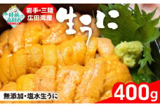 7/10まで特別価格 【事業者緊急支援品】 生うに 400g (200g×2パック) 塩水パック 獲れたその日に出荷！ 【 ムラサキウニ 無添加 濃厚 天然 ミョウバン不使用 数量限定 三陸産 】 RT1481