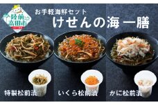 【お試し/特別価格】ご飯に合う 海鮮丼の具 けせんの海 一膳 3種セット 〈松前漬 / いくら松前漬 / かに松前漬 〉【 今日の逸品 ご飯のお供 おつまみ カップ 小分け 海鮮 】RT2878