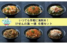 【お試し/特別価格】ご飯に合う 海鮮丼の具 けせんの海 一膳 6種セット 【 松前漬 いくら いか ほたて めかぶ 今日の逸品 ご飯のお供 おつまみ カップ 冷凍 小分け 海鮮 】RT2880
