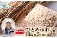 先行予約【5ヶ月定期便】 令和7年度産 新米 ひとめぼれ 玄米 50kg (10kg×5ヶ月定期便) 海の見える農園で作った玄米 【 米 お米 おにぎり おむすび お弁当 数量限定 産地直送 岩手県 陸前高田市 大和農園 】 RT3016-R7