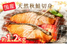 fc-21-008  国産秋鮭（天然）の薄塩切身　大切身8切・中切身15切 約1.2kgセット  【食べ方いろいろ 国産秋鮭切身　大8切・中15切 計約1.2kg】 TRS食品