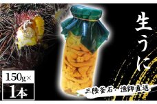 fc-72-036 三陸釜石・漁師直送 生うに 150g×1本 【5月中旬から7月頃期間限定 お届け便】  両石港 隆丸