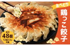 あべどり 鶏っこ餃子 48個 (12個×4箱) ／とり ギョウザ ぎょうざ タレ付き おかず おつまみ 手軽 冷凍 国産
