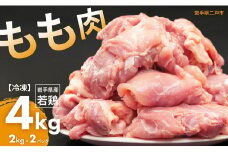 国産若鶏もも肉 約4kg／約2kg×2パック 国産 若鶏 鶏もも肉 鶏腿肉 お肉 肉 にく モモ肉 ももにく お取り寄せ ストック