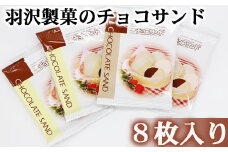 チョコサンド 8枚入 ／ 南部煎餅 セット 贈答用 贈り物 プレゼント せんべい 煎餅 手づくり 手作り お菓子 和菓子 おやつ お茶請け お茶菓子 チョコ ホワイトチョコ 個包装 お土産 手土産 熨斗 のし 御中元 御歳暮 お中元 お歳暮 岩手県 八幡平市 人気 おすすめ オススメ 【羽沢製菓】
