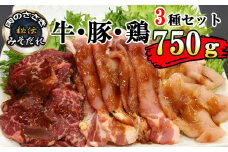 秘伝のみそだれ 牛・豚・鶏3種セット 計750g 肉のささき ／ 牛肉 豚肉 鶏肉 肉 お肉 セット 牛カルビ カルビ 鶏むね肉 鶏むね ムネ肉 むね肉 豚ロース ロース 味噌だれ ビーフ チキン ポーク 小分け 焼肉 焼き肉 BBQ バーベキュー 肉炒め 味付け肉 味付き肉 手軽 簡単 焼くだけ 冷凍