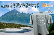 【八幡平市】 オリジナルポロシャツ グレー×ホットピンク （ Mサイズ ） ／ ポロシャツ 半袖 シャツ 襟付きシャツ 襟付き 男女兼用 オリジナル ファッション 半そで ポケット付き 胸ポケット 男性 女性 衣類 大人 メンズ レディース ぽろしゃつ おすすめ オススメ 【道の駅 にしね】