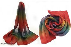 【八幡平GEOCOLOR】 シルクミニスカーフ 100S レンガ系 ／ 地熱染め 染物 染め物 染色 ファッション おしゃれ 手絞り 手染め おしゃれ ギフト 自分用 お土産 首元 女性 プレゼント ファッション雑貨 ファッション小物 誕生日 贈物 贈り物 ジオカラー おすすめ オススメ