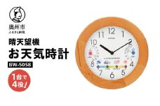 【10月1日より価格改定】 晴天望機・1台4役 BW-5058 クォーツ 時刻合わせ不要 温度計 湿度計 お天気予測 気圧センサ内蔵 お天気予測 感染症対策 多機能 掛け時計 みずさわ気象計器 エンペックス [AJ059]