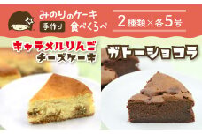 ケーキセットB 5号 2種類 【みのりホーム】 ／ キャラメル りんご チーズケーキ ガトーショコラ ケーキ ホールケーキ