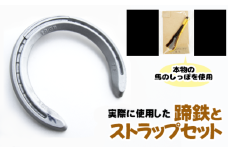 蹄鉄 （ アルミ製 シルバー ）& 馬のしっぽの毛 ストラップ （ 栗毛 ） 【馬っこパーク・いわて】／ てい鉄 さび止め 錆止め サビ止め 銀 銀色 アルミ 加工 馬毛 尻尾 幸運 開運 厄除け 魔除け アイテム 本物 インテリア アクセサリー おすすめ