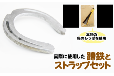 蹄鉄 （ 鉄製 シルバー ）& 馬のしっぽの毛 ストラップ （ 栗毛 ） 【馬っこパーク・いわて】／ てい鉄 さび止め 錆止め サビ止め 銀 銀色 鉄 加工 馬毛 尻尾 幸運 開運 厄除け 魔除け アイテム 本物 インテリア アクセサリー おすすめ