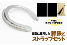 蹄鉄 （ 鉄製 シルバー ）& 馬のしっぽの毛 ストラップ （ 鹿毛 ） 【馬っこパーク・いわて】／ てい鉄 さび止め 錆止め サビ止め 銀 銀色 鉄 加工 馬毛 尻尾 幸運 開運 厄除け 魔除け アイテム 本物 インテリア アクセサリー おすすめ