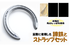 蹄鉄 （ アルミ製 シルバー ）& 馬のしっぽの毛 ストラップ （ 芦毛 ） 【馬っこパーク・いわて】／ てい鉄 さび止め 錆止め サビ止め 銀 銀色 アルミ 加工 馬毛 尻尾 幸運 開運 厄除け 魔除け アイテム 本物 インテリア アクセサリー おすすめ