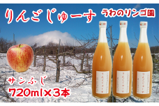 りんごじゅーす 720ml サンふじ 3本 セット 【うわのリンゴ園】 ／ 完熟 りんご リンゴ 林檎 アップル ジュース リンゴジュース りんごジュース 林檎ジュース アップルジュース 果汁100％ 100％ ストレートジュース 荒絞り あらしぼり ジュース ドリンク ソフトドリンク おすすめ