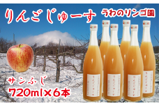 りんごじゅーす 720ml サンふじ 6本 セット 【うわのリンゴ園】 ／ 完熟 りんご リンゴ 林檎 アップル ジュース リンゴジュース りんごジュース 林檎ジュース アップルジュース 果汁100％ 100％ ストレートジュース 荒絞り あらしぼり ジュース ドリンク ソフトドリンク おすすめ