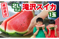 【2025年8月発送】 滝沢スイカ 1玉 2L 以上 ／ すいか スイカ 西瓜 １玉 ２L 大玉 夏 風物詩 定番 旬 フルーツ 果物 くだもの 人気 産直 美味しい 甘い おすすめ オススメ 国産 岩手県産 数量限定 期間限定 【滝沢産業開発株式会社】