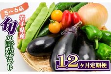 岩手県産 野菜セット 5品 ～ 6品 12ヶ月 定期便 ／ 野菜 やさい 詰め合わせ 詰合せ 詰合わせ 旬 新鮮 国産 季節 季節野菜 おまかせ 春野菜 夏野菜 秋野菜 山菜 葉野菜 葉物 根菜 果菜 冷蔵 冷蔵発送 家庭用 自宅用 仕送り 人気 おすすめ 岩手県 滝沢 滝沢市