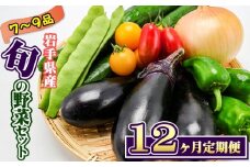 岩手県産 野菜セット 7品 ～ 9品 12ヶ月 定期便 ／ 野菜 やさい 詰め合わせ 詰合せ 詰合わせ 旬 新鮮 国産 季節 季節野菜 おまかせ 春野菜 夏野菜 秋野菜 山菜 葉野菜 葉物 根菜 果菜 冷蔵 冷蔵発送 家庭用 自宅用 仕送り 人気 おすすめ 岩手県 滝沢 滝沢市