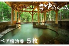 南網張ありね温泉 ゆこたんの森 宿泊券2名様 5枚セット＜2名様 1泊2食付＞【一般財団法人岩手県市町村職員健康福利機構】/ 旅行 温泉 宿泊 ペア 連泊可