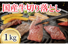 ＜ふるさとチョイス限定＞　国産牛　切り落とし　1kg　経産牛　ホルスタイン【1659428】