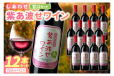 赤ワイン 甘口 12本 セット 紫あ波せ ワイン (しあわせワイン) ぶどう 自園自醸 ワイン紫波 (AL097)