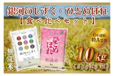 米 無洗米 食べ比べ 10kg 銀河のしずく / ひとめぼれ 各種 5kg (合計 10kg) ★令和7年産 先行予約★ 特A受賞 お米 ご飯 ライス お米食べ比べセット 岩手県産 (AE165)