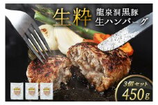 黒豚 生 ハンバーグ 3個 450g(150g×3個) 岩手県 紫波町 ハンバーグ 国産 岩手県産 黒豚 豚肉 龍泉洞黒豚肉使用 ハンバーグ 冷凍 肉 ギフト 食べ物 熨斗対応 ギフト 御歳暮 お歳暮 贈答 内祝い (DV024)
