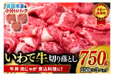 【9月より順次配送】切り落とし 肉 牛肉 小分け 真空冷凍 いわて牛 750g 岩手県産 和牛 牛肉 黒毛 和牛 切り落とし肉 大容量 肉 すき焼き 肉じゃが 煮込み 煮物 赤身 国産牛 小分け 冷凍 数量限定 (AB102)