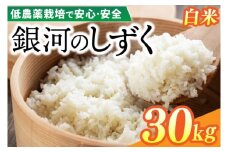 【新米】令和7年産 銀河のしずく 30kg (精米) 低農薬栽培米 生産者直送 生産地域限定ブランド米 (EI015)