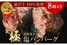 【極・塩ハンバーグ】8個セット　前沢牛100％使用　訳あり