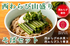 〈R4農林水産大臣賞受賞〉西わらび山盛りそばセット（西わらびの水煮＋西わらび入り蕎麦）