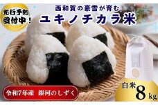 【令和7年度産】ユキノチカラ米　銀河のしずく　白米8kg