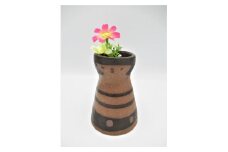 こけし花瓶　フラワーベース　手作り陶器（おかっぱ）