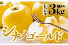 【先行予約】令和6年産 りんご シナノゴールド 贈答用 3kg 岩手県 金ケ崎町産 12月上旬発送開始